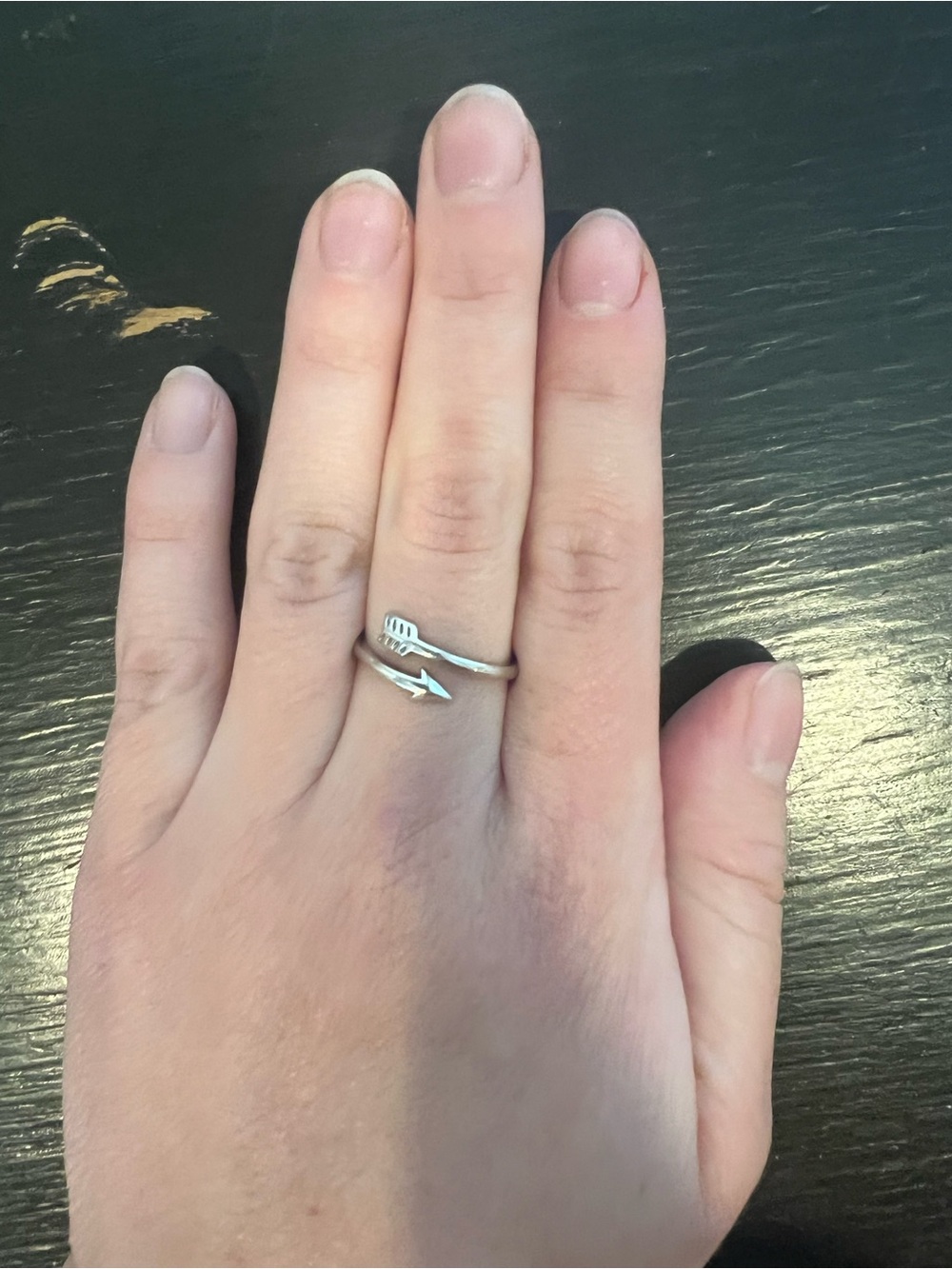 925 Sterling Silver Arrow Wrap Ring Size 8